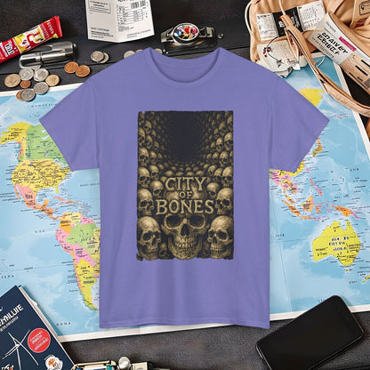 City of Bones Paris Tee – Gothic Skull Catacomb Tunnel Artwork | Layover Club Air Travel T-Shirts | Jetsetter, Airport, and International Flight Tees