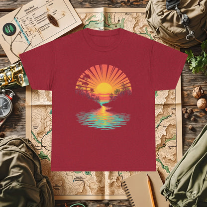 Quirky Sunset Outdoor Adventure T-Shirts | Camping, Hiking, Rafting & Kayaking Tees for Nature Lovers