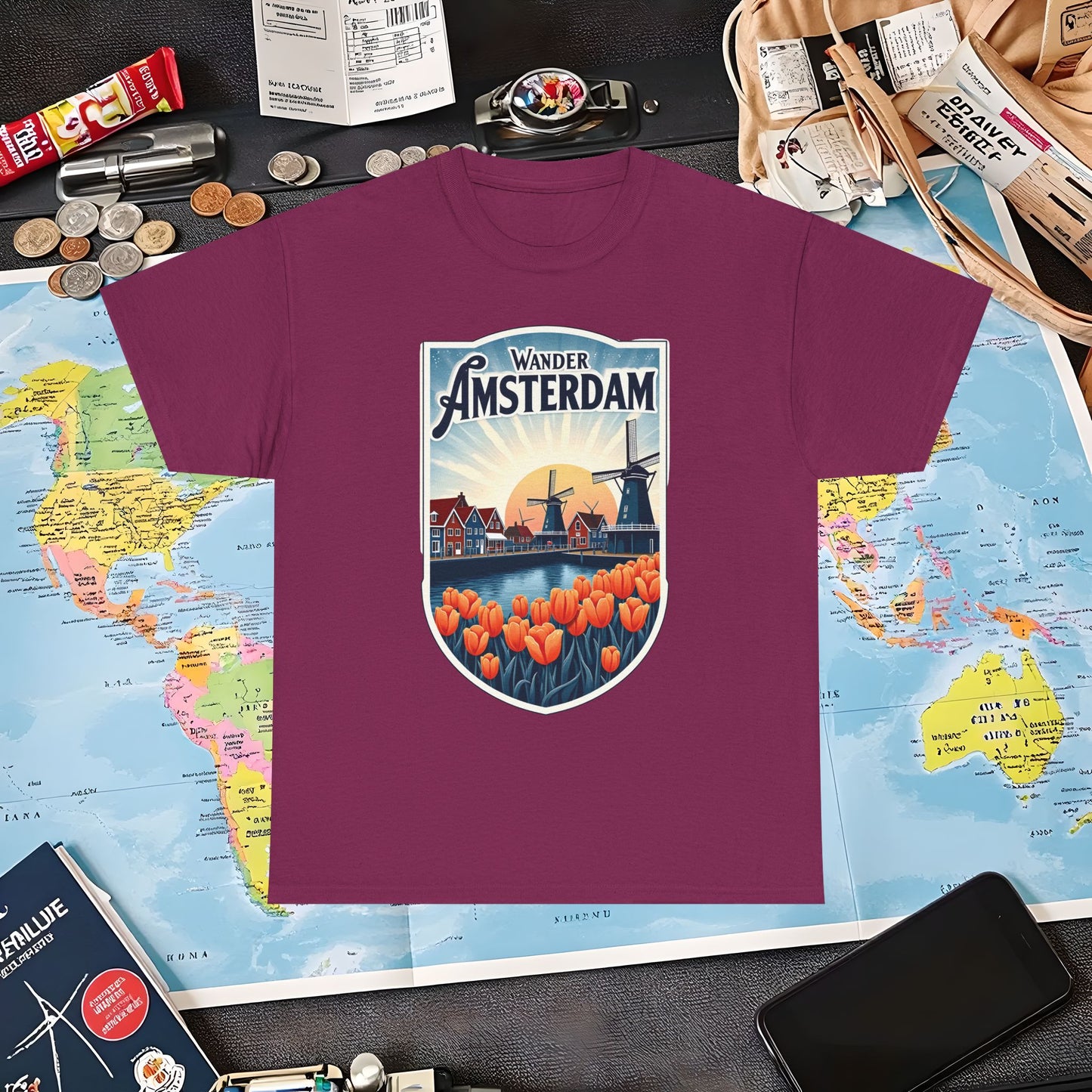 Amsterdam Vintage Air Travel T-Shirts | Jetsetter, Airport, and International Flight Tees