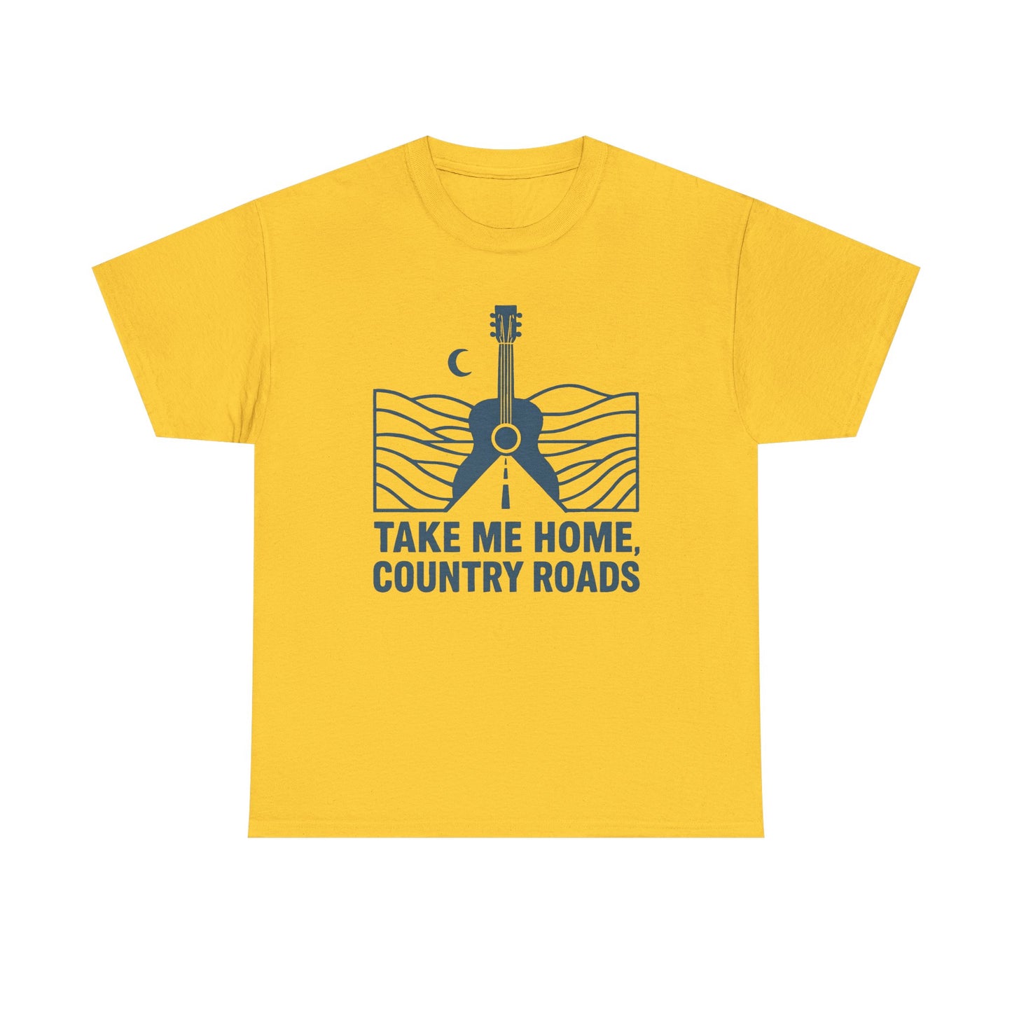 Take Me Home, Country Roads T-Shirt – Guitar Horizon & Open Highway Design Road Trip & Vehicle Travel T-Shirts | Car, RV, and Motorcycle Adventure Tees
