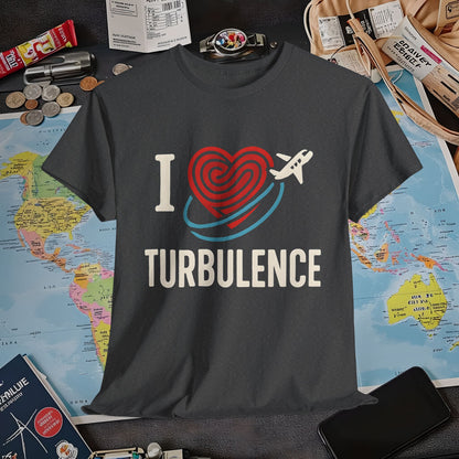 I ♥ Turbulence – Funny Aviation Graphic Tee for Pilots & Frequent Flyers Air Travel T-Shirts | Jetsetter, Airport, and International Flight Tees