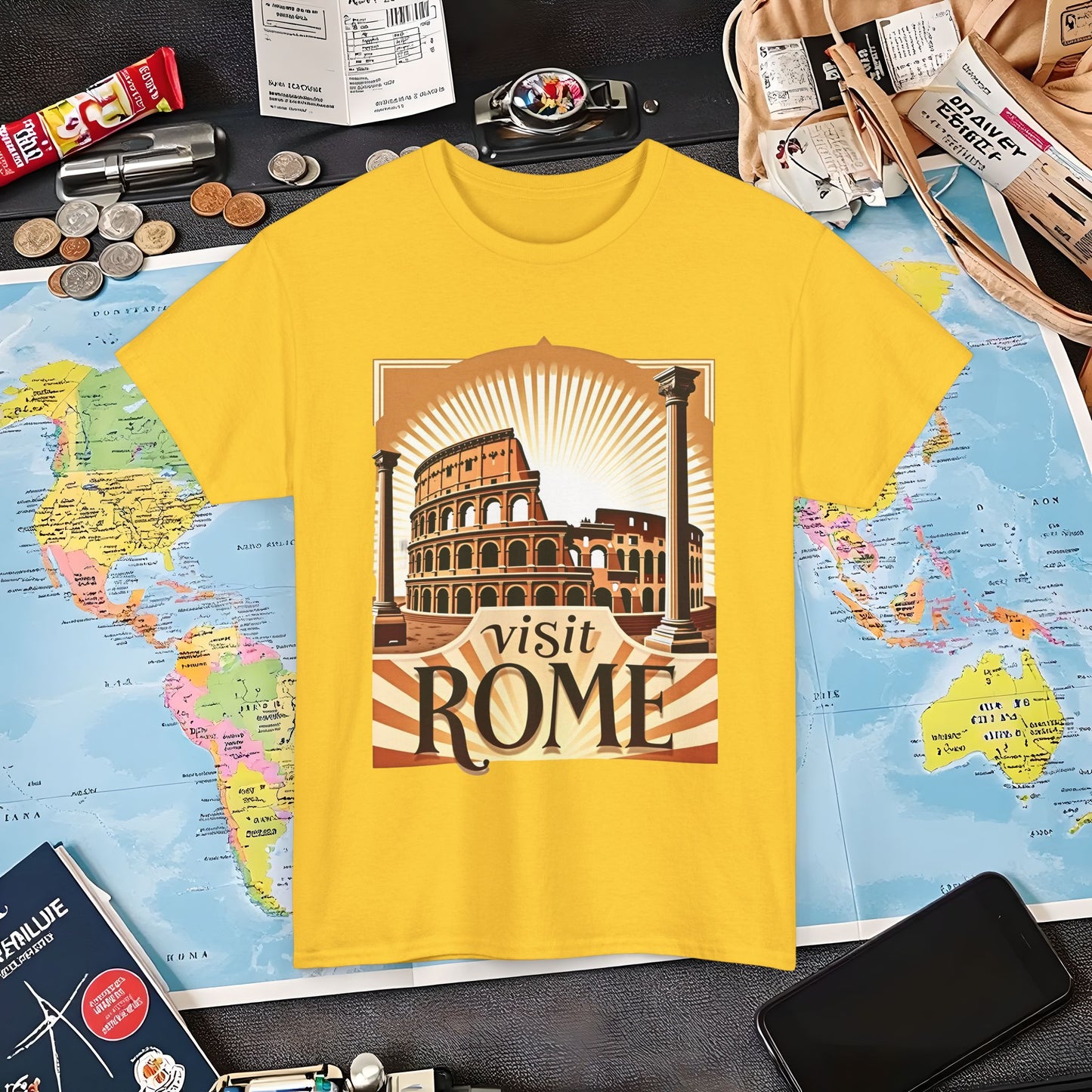 Rome Retro Air Travel T-Shirts | Jetsetter, Airport, and International Flight Tees