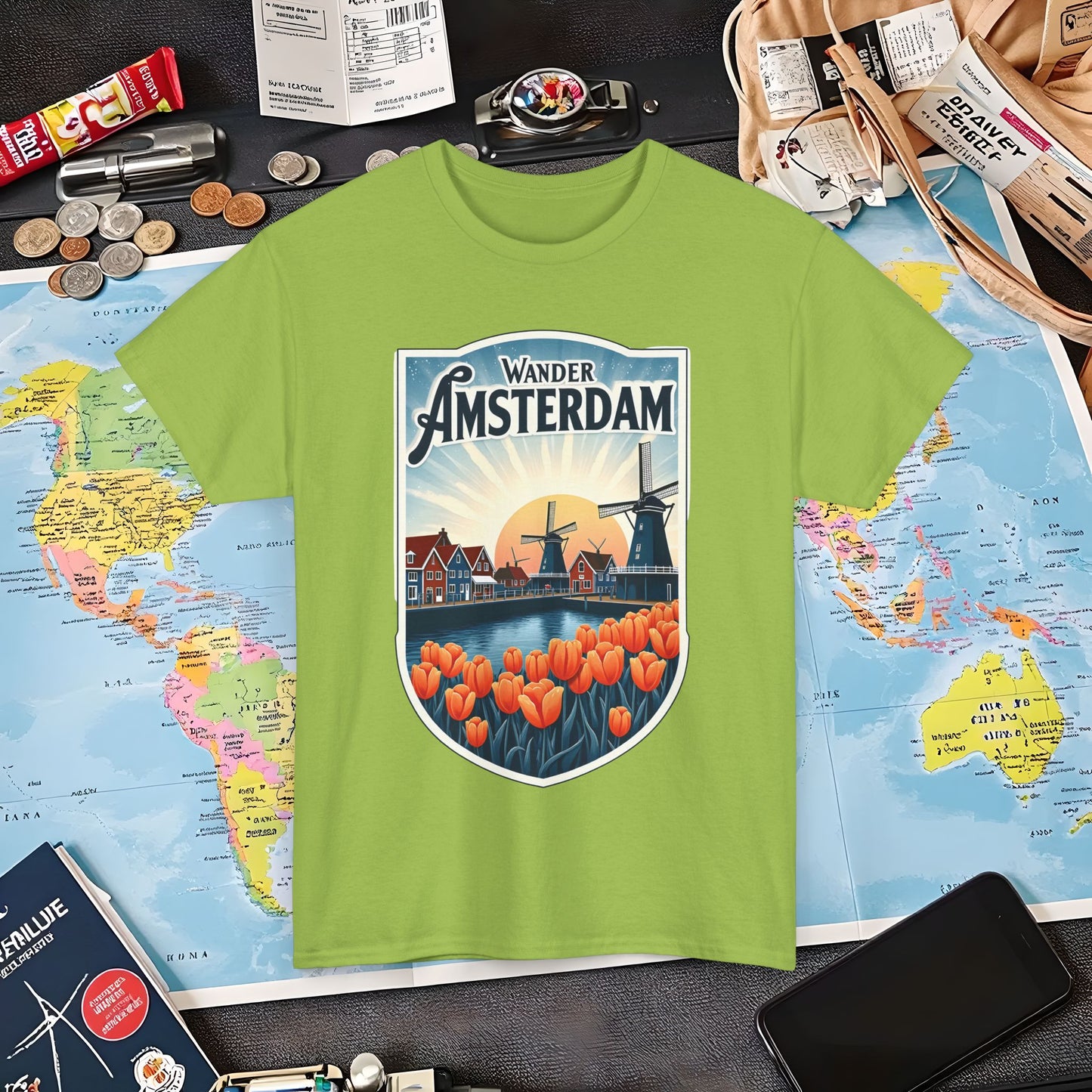 Amsterdam Vintage Air Travel T-Shirts | Jetsetter, Airport, and International Flight Tees