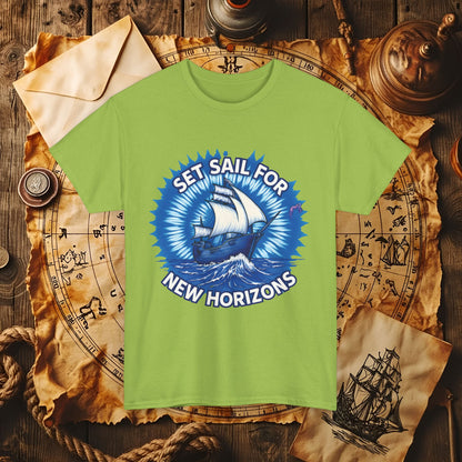 Set Sail for New Horizons T-Shirt – Old Tall Ship on Rough Water Design | Funny & Stylish Tees for Ocean Adventures