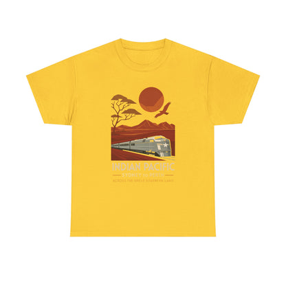 Australian Indian Pacific – Art Deco Desert Crossing Train Tee Road Trip & Vehicle Travel T-Shirts | Car, RV, and Motorcycle Adventure Tees