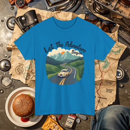 Adventure Awaits Road Trip & Vehicle Travel T-Shirts | Car, RV, and Motorcycle Adventure Tees