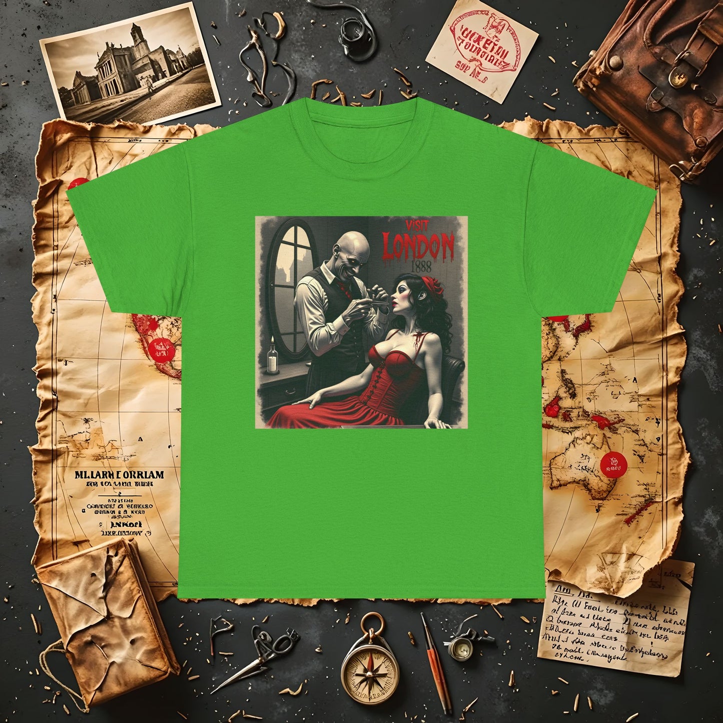 Gothic Barber T-Shirt – Jack the Ripper Era Horror in 1888 London