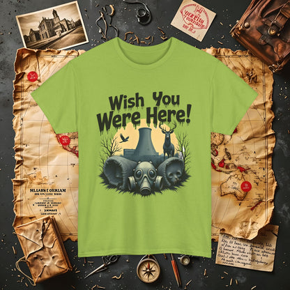 Spooky Vibes Tee - "Wish You Were Here!" Halloween T-Shirt, Unisex Tee, Ghost Graphic Tee, Halloween Gift, Casual Wear