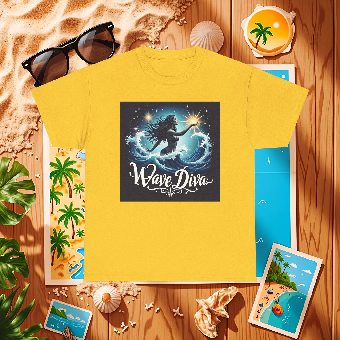Celestial Waves Beach Travel T-Shirts | Tropical Vacation & Coastal Lifestyle Tees