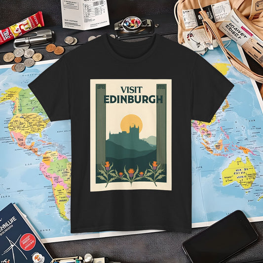 Edinburgh Poster Air Travel T-Shirts | Jetsetter, Airport, and International Flight Tees