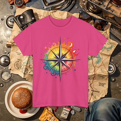 Psychedelic Compass Road Trip & Vehicle Travel T-Shirts | Car, RV, and Motorcycle Adventure Tees