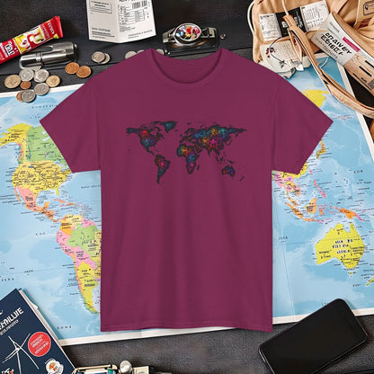 Psychedelic Atlas Air Travel T-Shirts | Jetsetter, Airport, and International Flight Tees