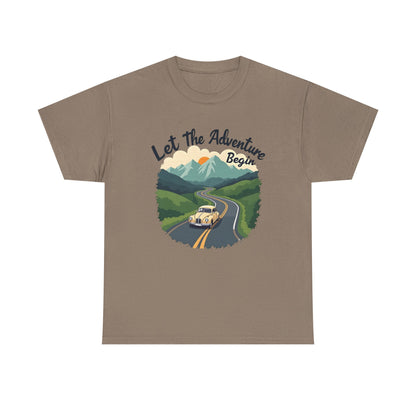 Adventure Awaits Road Trip & Vehicle Travel T-Shirts | Car, RV, and Motorcycle Adventure Tees