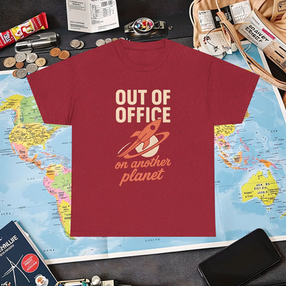 Out of Office, On Another Planet – Retro Rocket Escape Tee Air Travel T-Shirts | Jetsetter, Airport, and International Flight Tees