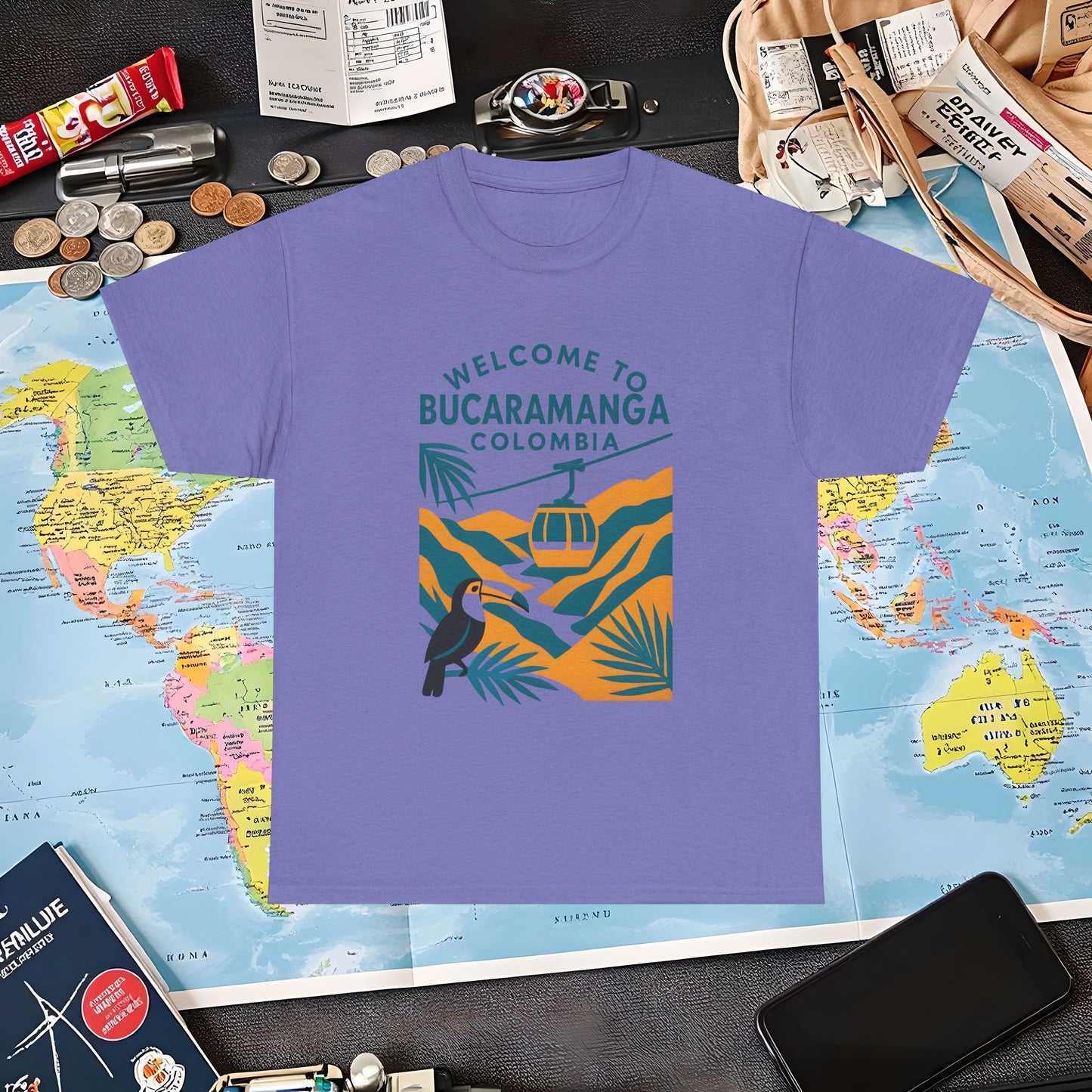 Bucaramanga Cable Car over Chicamocha Canyon Tee – Colombia Adventure Shirt | Layover Club Air Travel T-Shirts | Jetsetter, Airport, and International Flight Tees