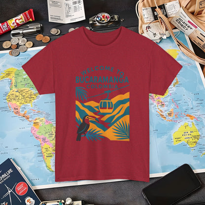 Bucaramanga Cable Car over Chicamocha Canyon Tee – Colombia Adventure Shirt | Layover Club Air Travel T-Shirts | Jetsetter, Airport, and International Flight Tees