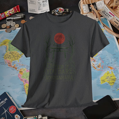 Aokigahara Torii Path Under Blood Moon Tee | Layover Club Air Travel T-Shirts | Jetsetter, Airport, and International Flight Tees