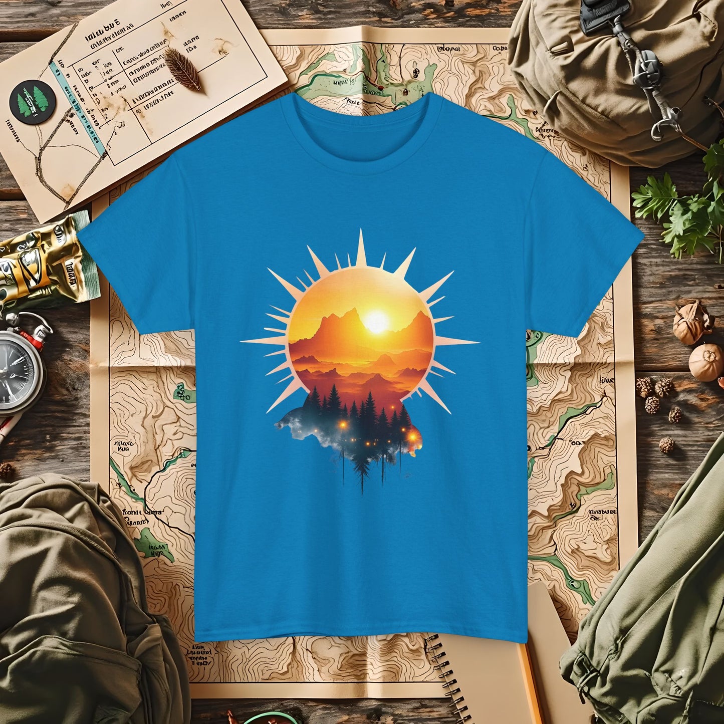 Golden Horizon Outdoor Adventure T-Shirts | Camping, Hiking, Rafting & Kayaking Tees for Nature Lovers