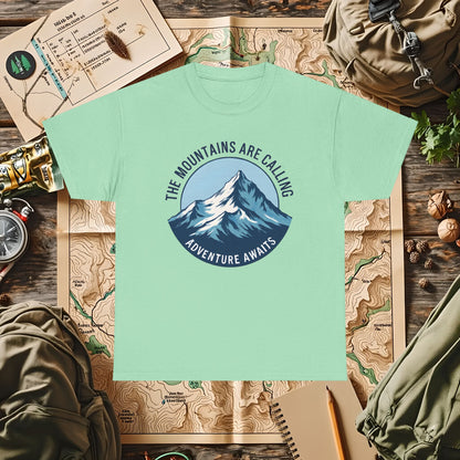 The Mountains Are Calling, Adventure Awaits Outdoor Adventure T-Shirts | Camping, Hiking, Rafting & Kayaking Tees for Nature Lovers