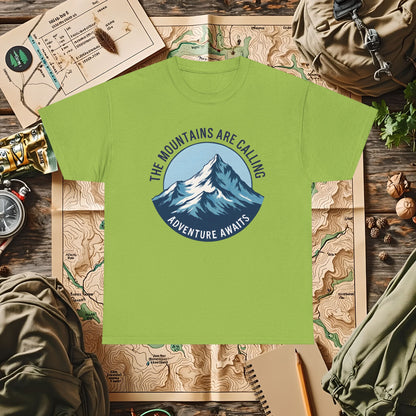 The Mountains Are Calling, Adventure Awaits Outdoor Adventure T-Shirts | Camping, Hiking, Rafting & Kayaking Tees for Nature Lovers