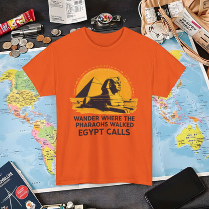 Wander Where Pharaohs Walked T-Shirt – Egypt Adventure Design Air Travel T-Shirts | Jetsetter, Airport, and International Flight Tees