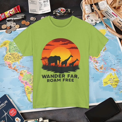 Copy of Wander Dream Big T-Shirt – Tropical Sunset with Palm Silhouettes Design Air Travel T-Shirts | Jetsetter, Airport, and International Flight Tees