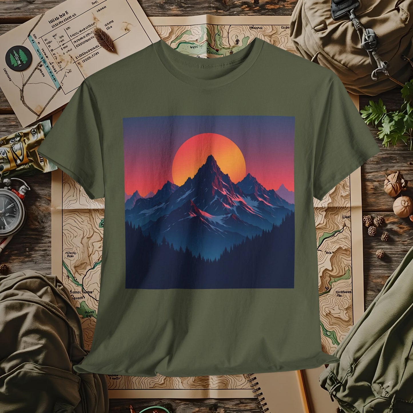 Mountain Glow Outdoor Adventure T-Shirts | Camping, Hiking, Rafting & Kayaking Tees for Nature Lovers