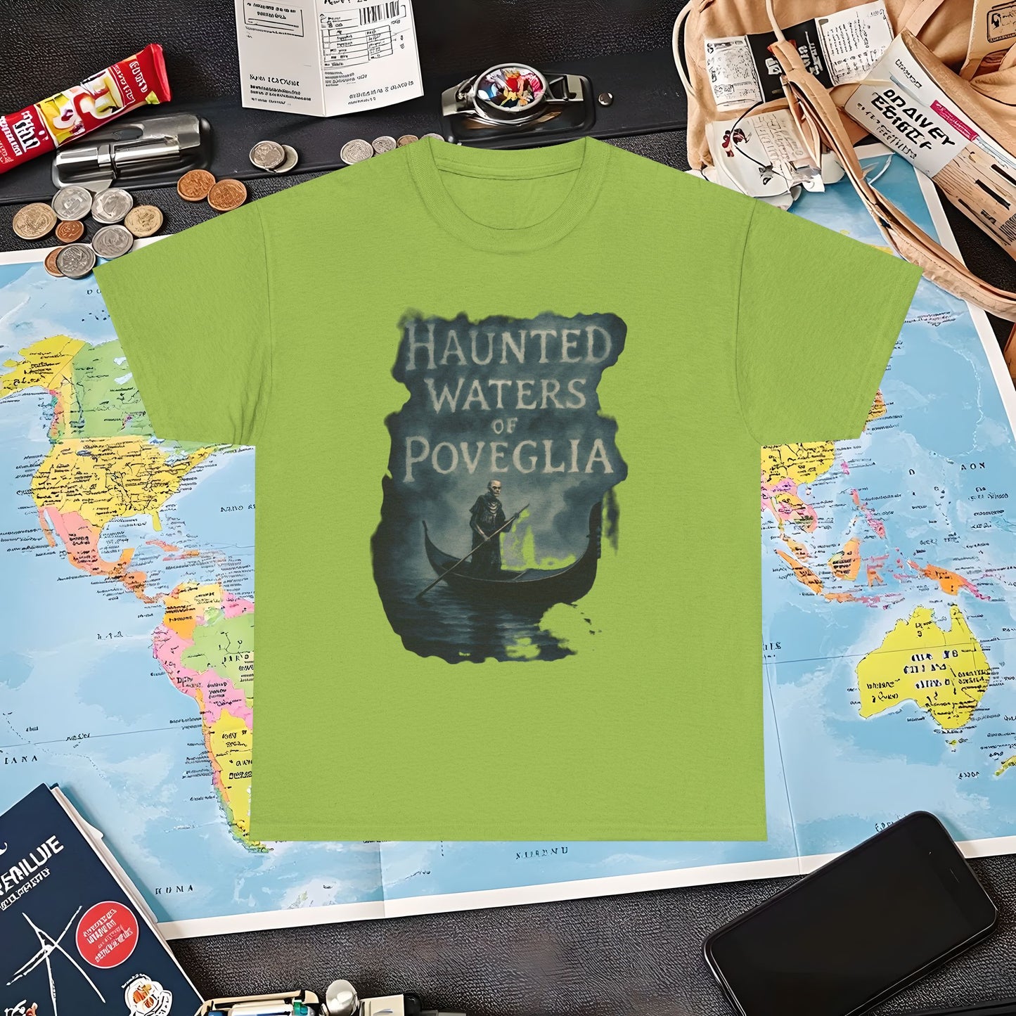 Haunted Venice Ghostly Gondolier Shirt – Spooky Dark Tourism Graphic Tee | Layover Club Air Travel T-Shirts | Jetsetter, Airport, and International Flight Tees