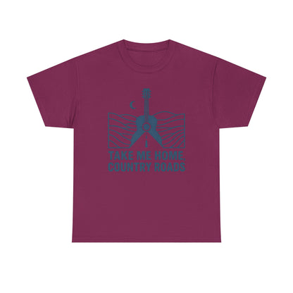 Take Me Home, Country Roads T-Shirt – Guitar Horizon & Open Highway Design Road Trip & Vehicle Travel T-Shirts | Car, RV, and Motorcycle Adventure Tees