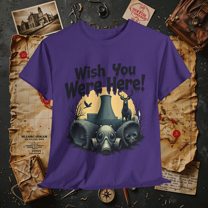 Spooky Vibes Tee - "Wish You Were Here!" Halloween T-Shirt, Unisex Tee, Ghost Graphic Tee, Halloween Gift, Casual Wear