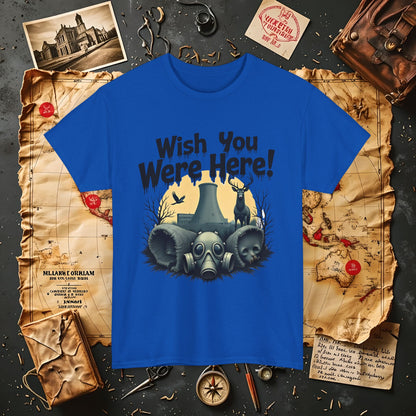 Spooky Vibes Tee - "Wish You Were Here!" Halloween T-Shirt, Unisex Tee, Ghost Graphic Tee, Halloween Gift, Casual Wear