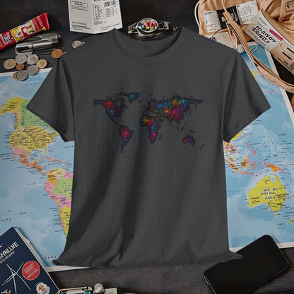 Psychedelic Atlas Air Travel T-Shirts | Jetsetter, Airport, and International Flight Tees