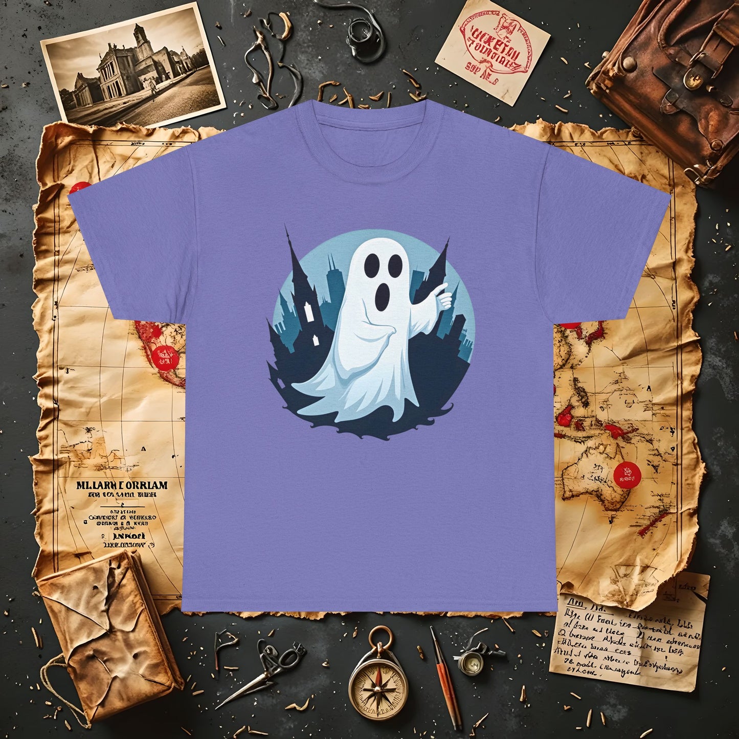 Ghostly Guide True Dark Tourism T-Shirts | Hauntingly Cool Travel Tees for the Morbidly Curious