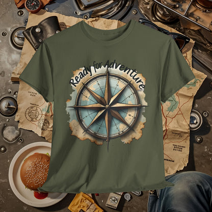 Ready for Adventure Compass Road Trip & Vehicle Travel T-Shirts | Car, RV, and Motorcycle Adventure Tees