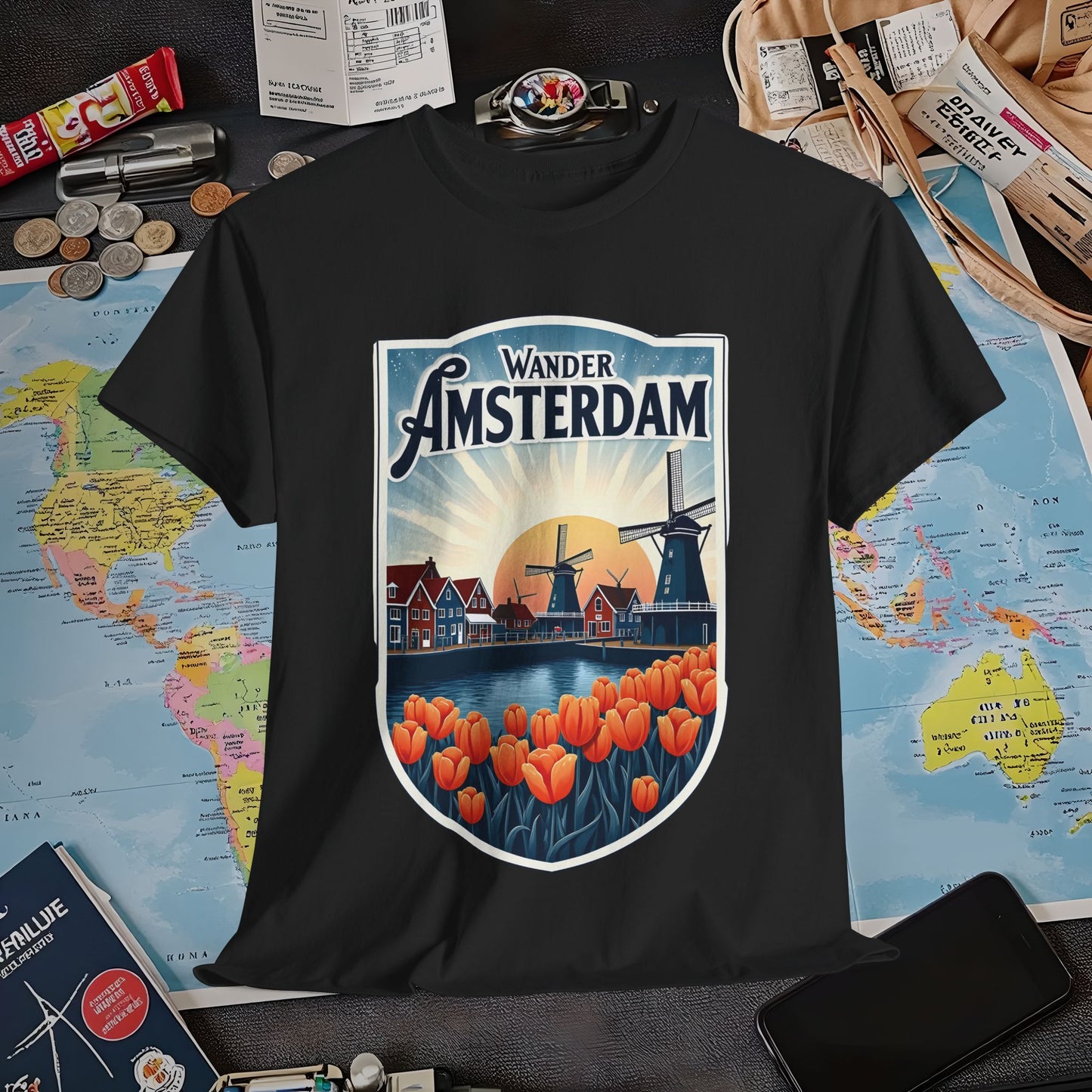 Amsterdam Vintage Air Travel T-Shirts | Jetsetter, Airport, and International Flight Tees