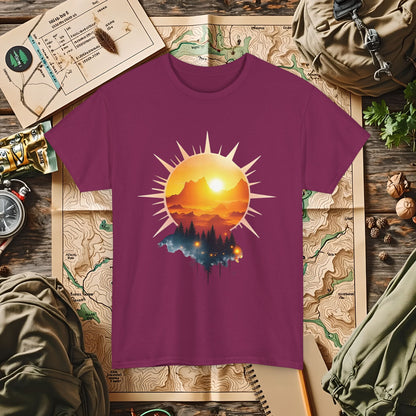Golden Horizon Outdoor Adventure T-Shirts | Camping, Hiking, Rafting & Kayaking Tees for Nature Lovers