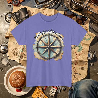 Ready for Adventure Compass Road Trip & Vehicle Travel T-Shirts | Car, RV, and Motorcycle Adventure Tees