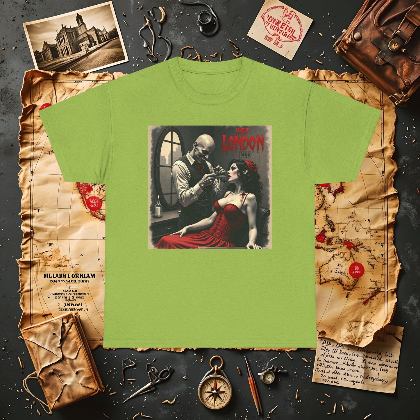 Gothic Barber T-Shirt – Jack the Ripper Era Horror in 1888 London