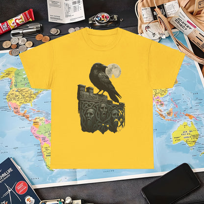 Gothic Crow on Edinburgh’s Haunted Battlements Tee – Dark Tourism Scotland Shirt | Layover Club Air Travel T-Shirts | Jetsetter, Airport, and International Flight Tees
