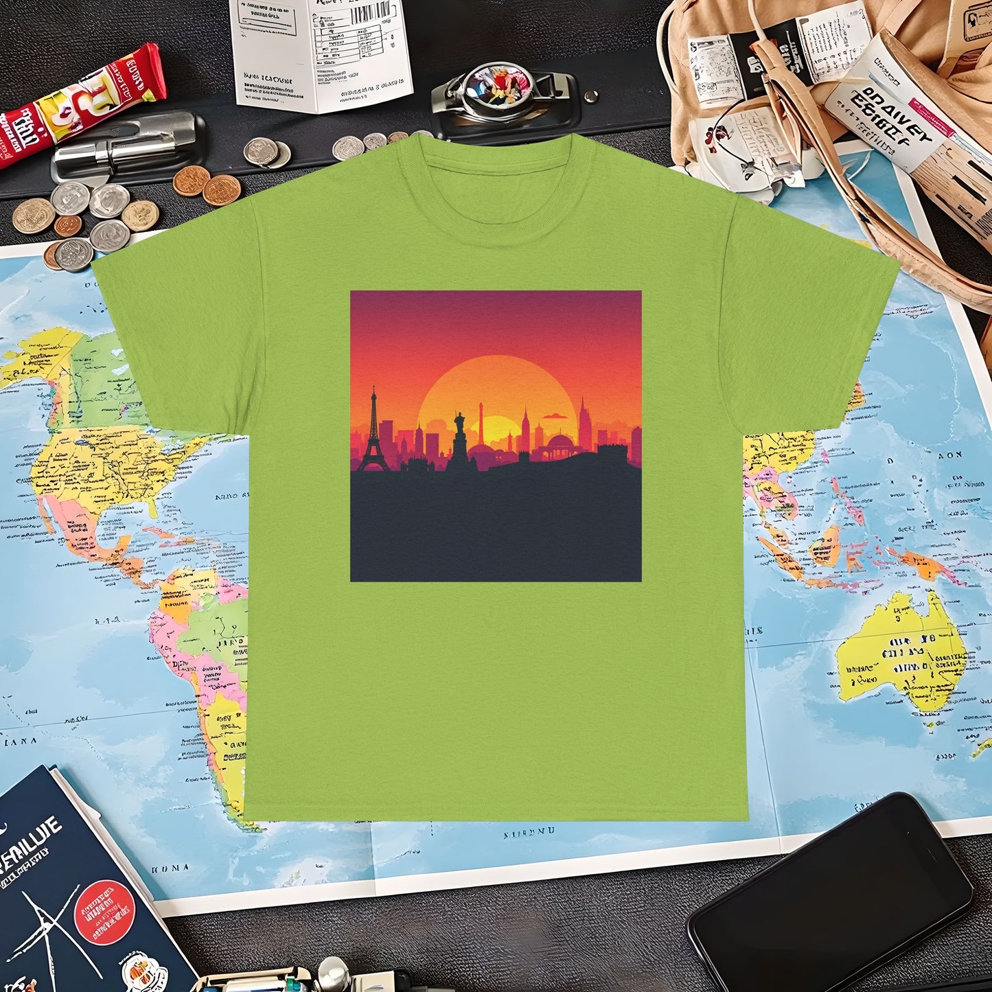 Silhouetted Monuments Air Travel T-Shirts | Jetsetter, Airport, and International Flight Tees