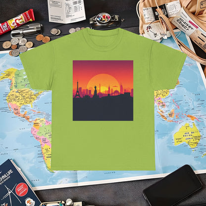Silhouetted Monuments Air Travel T-Shirts | Jetsetter, Airport, and International Flight Tees