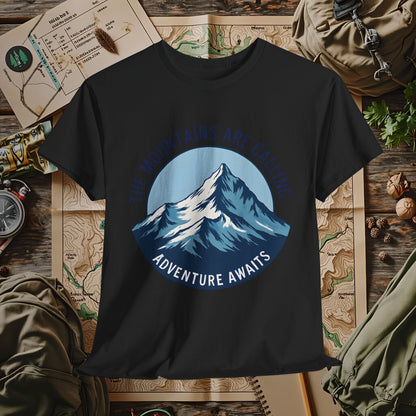 The Mountains Are Calling, Adventure Awaits Outdoor Adventure T-Shirts | Camping, Hiking, Rafting & Kayaking Tees for Nature Lovers