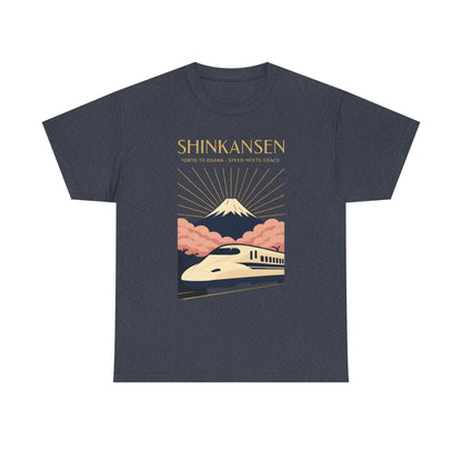 Shinkansen – Art Deco Speed & Grace Japanese Bullet Train Tee Road Trip & Vehicle Travel T-Shirts | Car, RV, and Motorcycle Adventure Tees