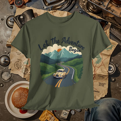 Adventure Awaits Road Trip & Vehicle Travel T-Shirts | Car, RV, and Motorcycle Adventure Tees
