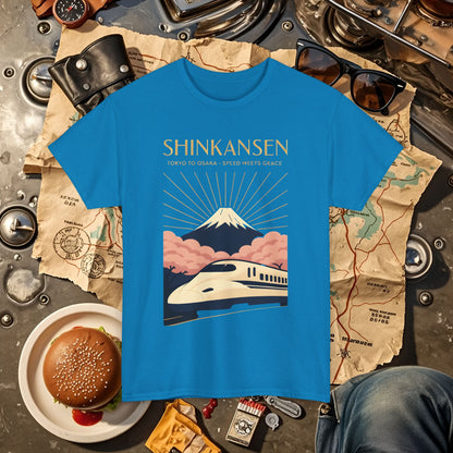 Shinkansen – Art Deco Speed & Grace Japanese Bullet Train Tee Road Trip & Vehicle Travel T-Shirts | Car, RV, and Motorcycle Adventure Tees