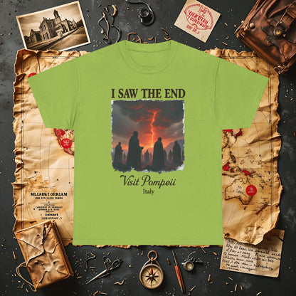 Pompeii Memories T-Shirt – Dark Tourism Shirt with Volcano Eruption Silhouette Art
