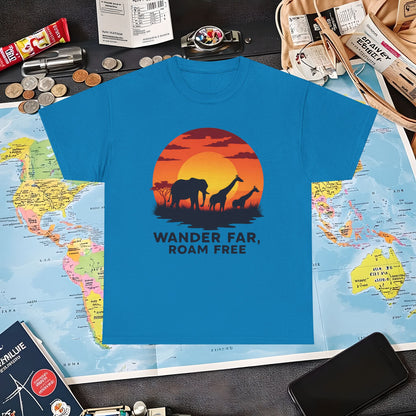 Copy of Wander Dream Big T-Shirt – Tropical Sunset with Palm Silhouettes Design Air Travel T-Shirts | Jetsetter, Airport, and International Flight Tees