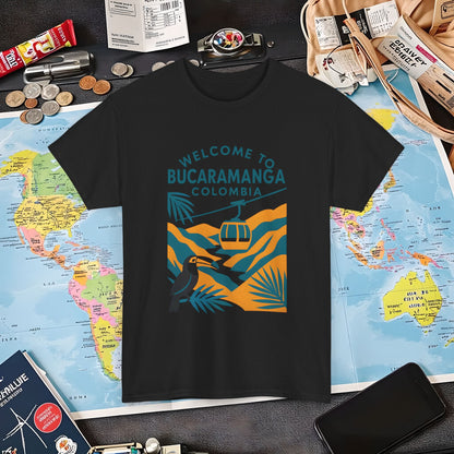Bucaramanga Cable Car over Chicamocha Canyon Tee – Colombia Adventure Shirt | Layover Club Air Travel T-Shirts | Jetsetter, Airport, and International Flight Tees