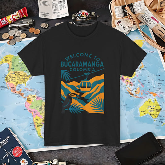 Bucaramanga Cable Car over Chicamocha Canyon Tee – Colombia Adventure Shirt | Layover Club Air Travel T-Shirts | Jetsetter, Airport, and International Flight Tees