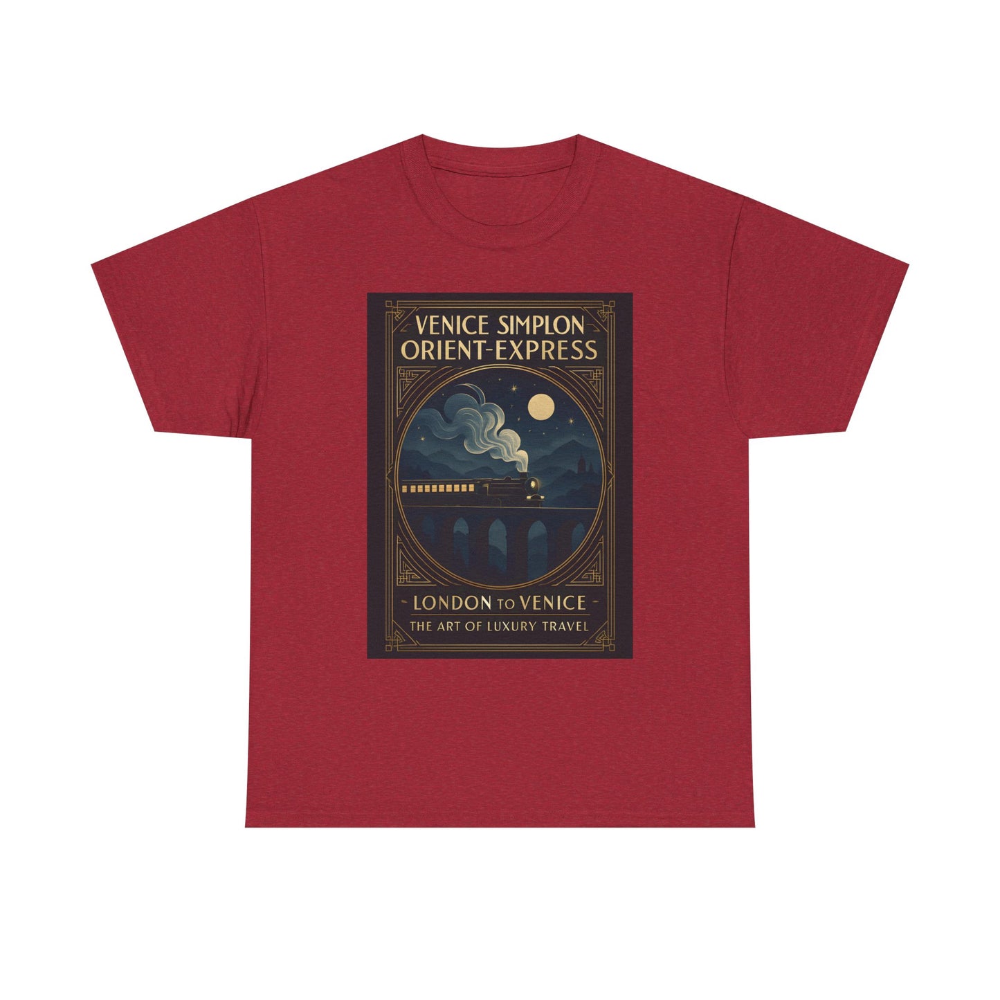 Orient Express at Night – Art Deco Venice Simplon Midnight Train Tee Road Trip & Vehicle Travel T-Shirts | Car, RV, and Motorcycle Adventure Tees